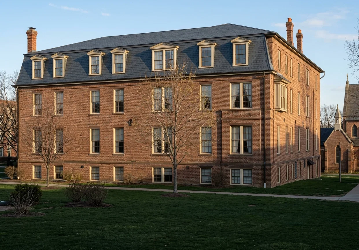 SOUTH HALL.—FORMERLY A DORMITORY OF THE BATTLE CREEK COLLEGE, NOW OCCUPIED BY SANITARIUM PATIENTS, DOCTORS, AND STUDENTS.