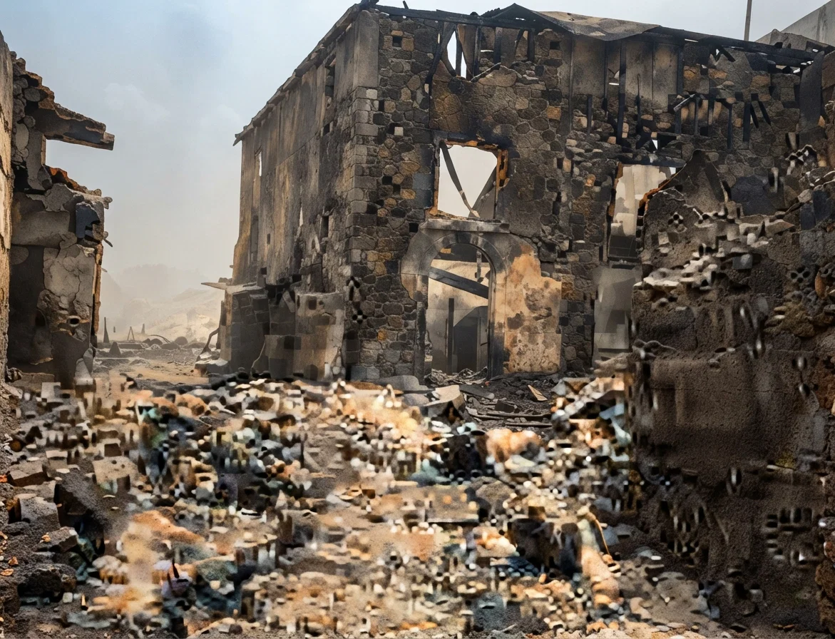 Ruins of the Leading Hotel in St. Pierre.