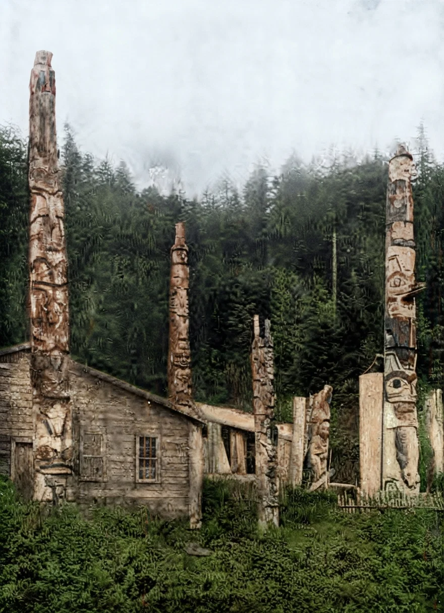 Alaska Indian Totem-poles.