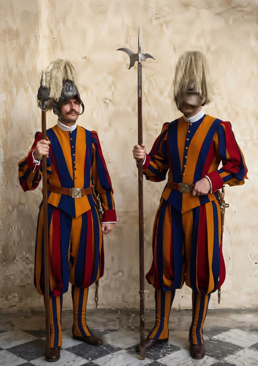 Two of the Famous Swiss Guards of the Vatican.