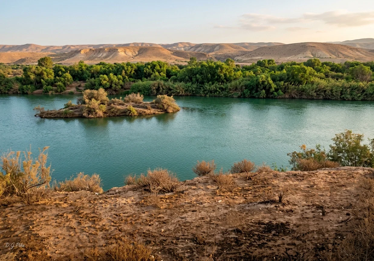 A Typical Scene on the River Jordan.