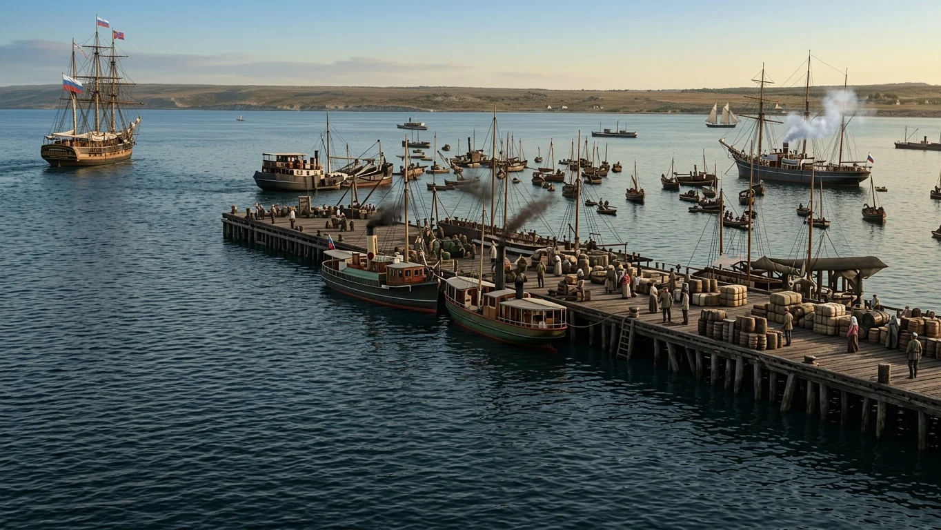 THE DOCK AT NOWOROSSISK, RUSSIA