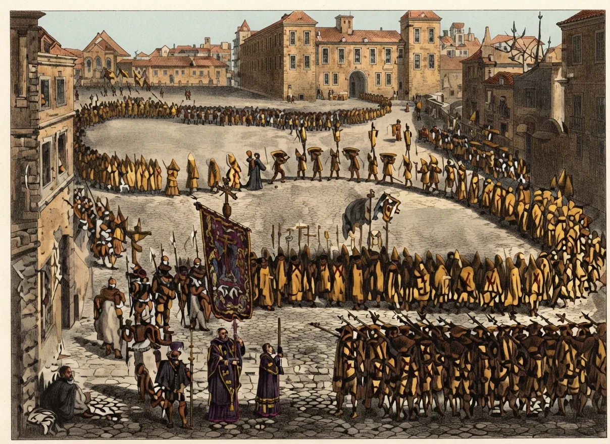 Another View of the Pompous Procession of the "Auto de fe" from the Palace of Estaos in Lisbon.