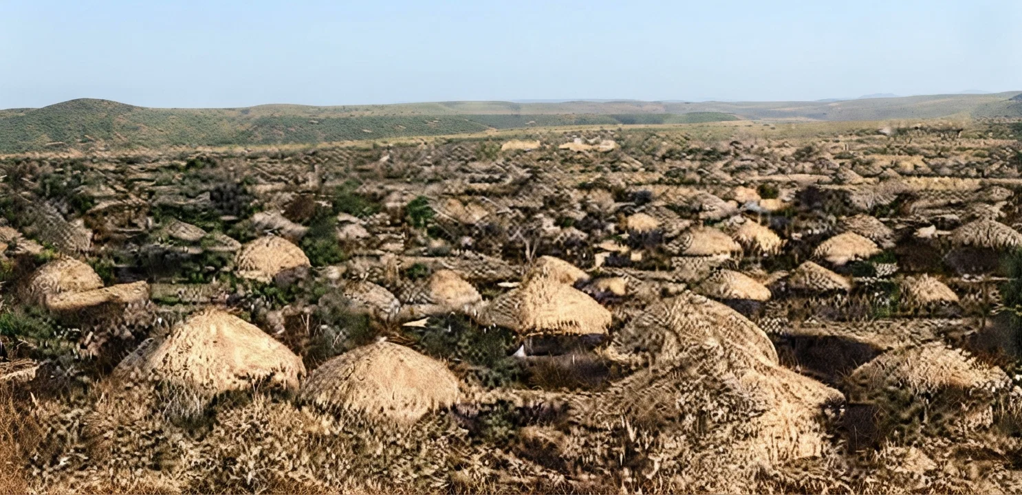 A HOTTENTOT KRAAL OR VILLAGE