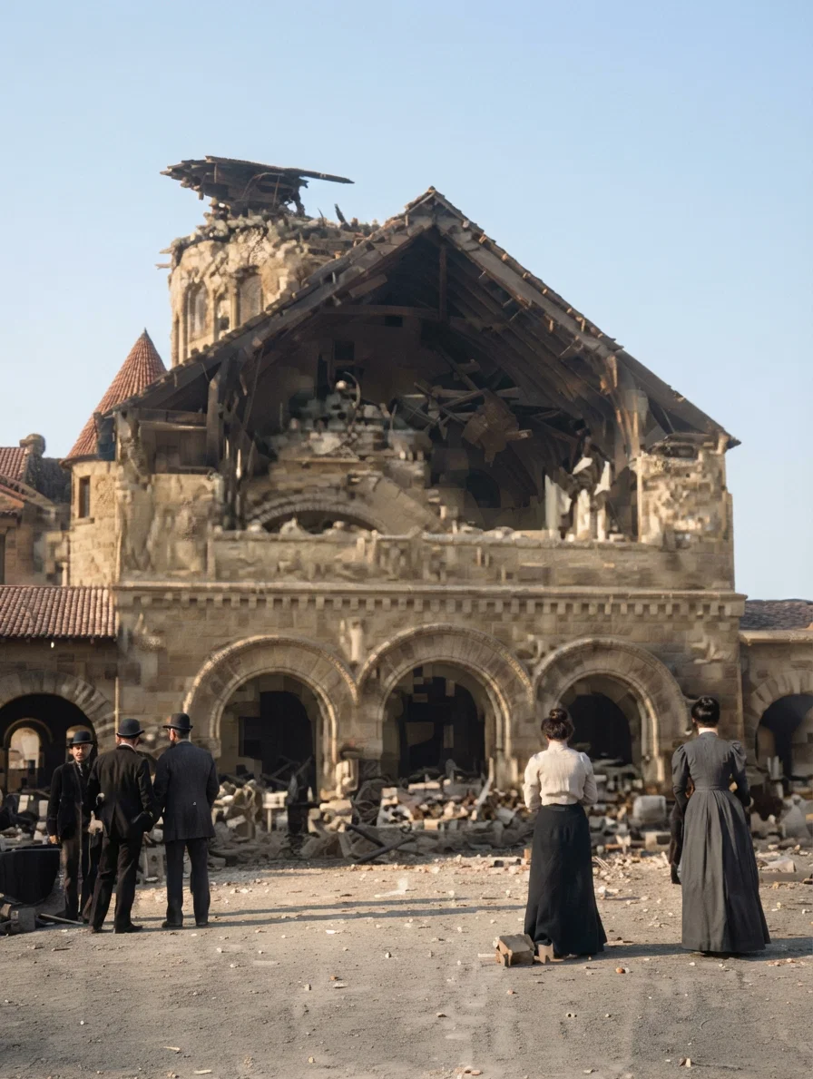 Memorial Chapel after the earthquake.