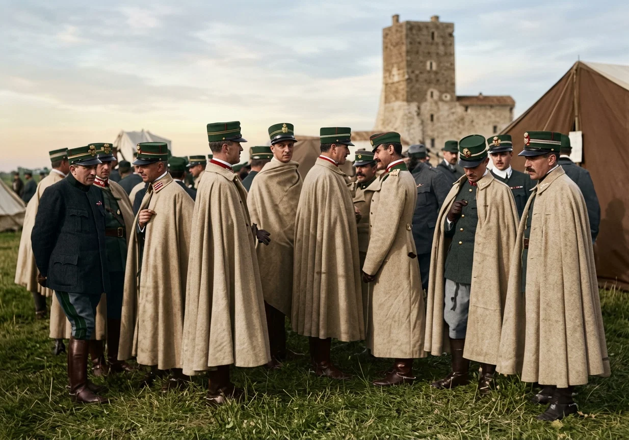 ITALIAN ARMY OFFICERS IN CONSULTATION