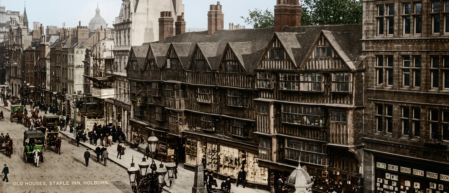 Old Houses, Staple Inn, Holborn Street, London.