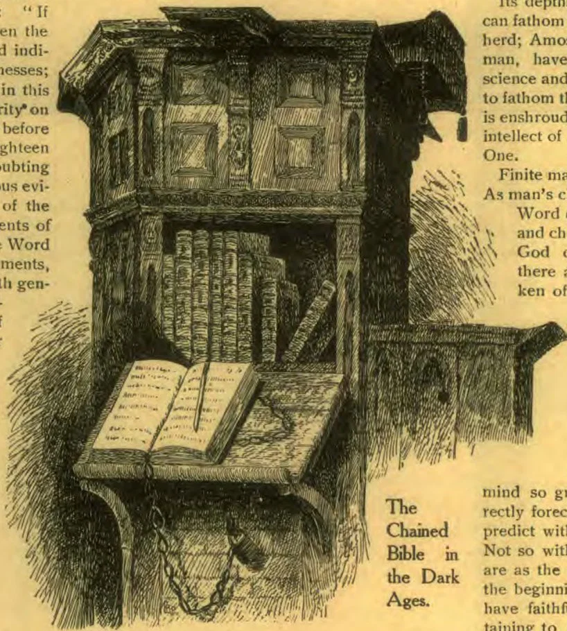 The Chained Bible in the Dark Ages.