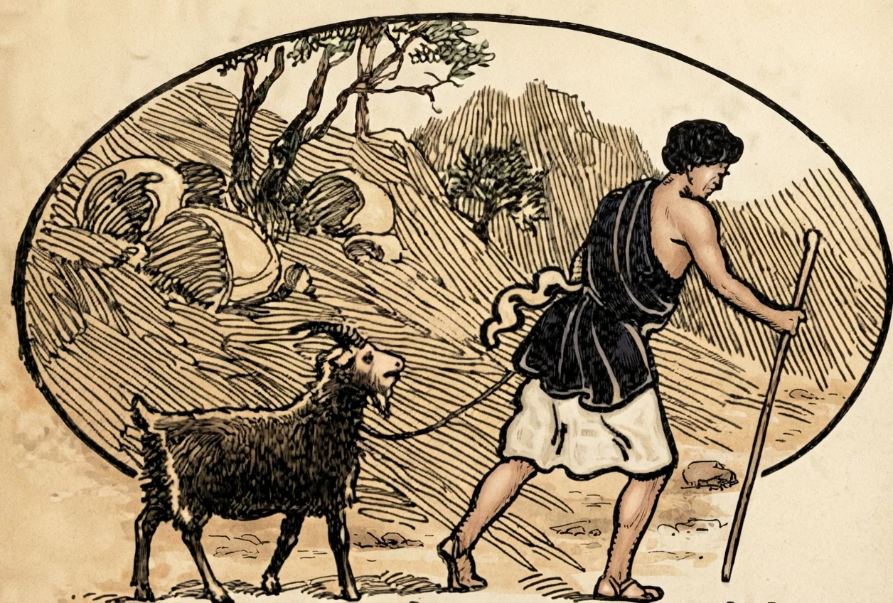 Scape-goat being led
