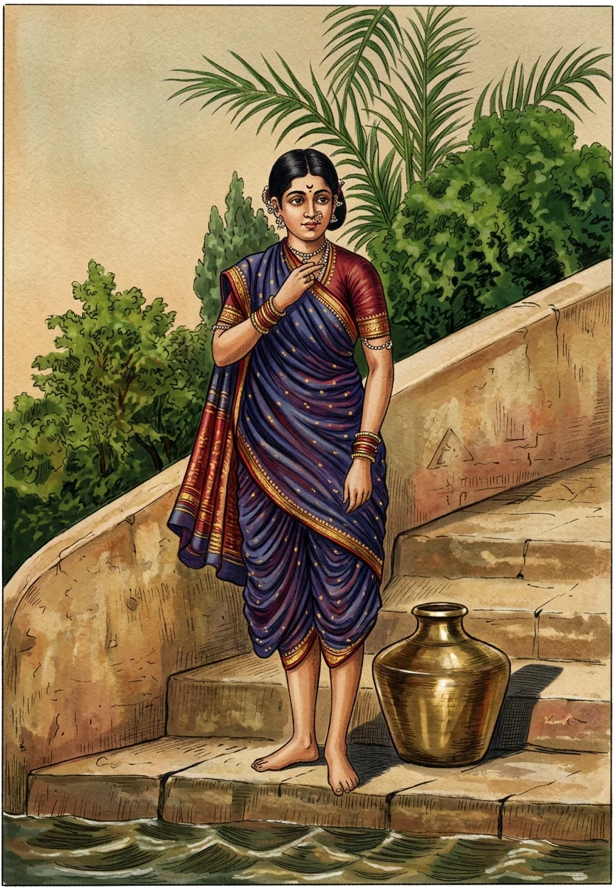 A WOMAN OF ONE OF THE HIGHER CASTES.
(By a Native Artist.)