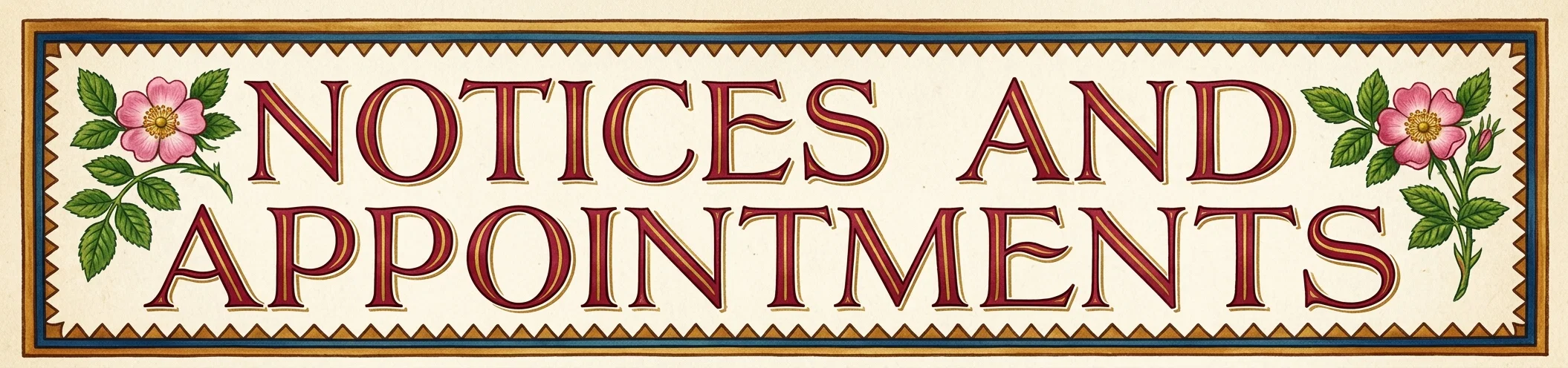 NOTICES AND APPOINTMENTS