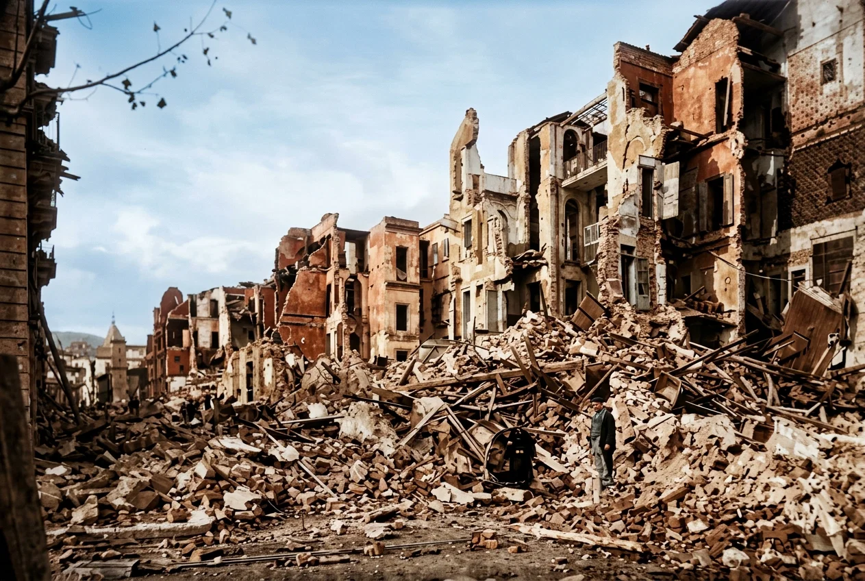 A Portion of Messina After the Earthquake.