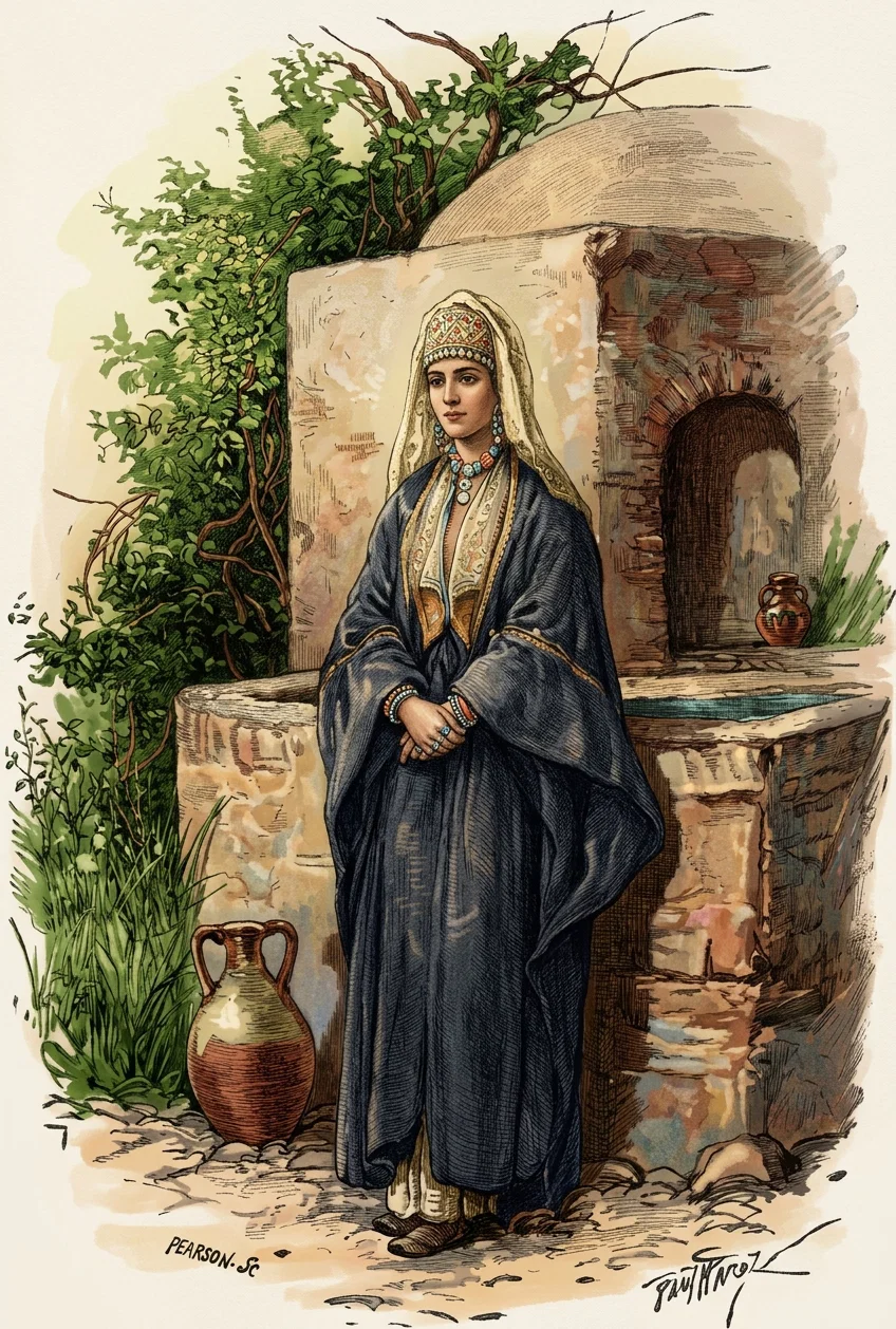 A Modern Bethlehem Matron, No Doubt Somewhat Typical of the One So Long ago—Mary the Mother of Jesus.