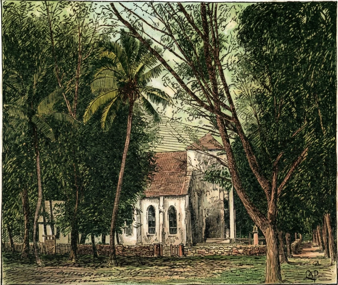 (From a forthcoming work on "Picturesque Polynesia.") The above cut is from a photograph of the church building of the London Missionary Society, on Raratonga, Cook Islands. It may be interesting to many of our readers to know that in this churchyard lie the remains of Sister Sarah Owen, who died July 9, 1895.