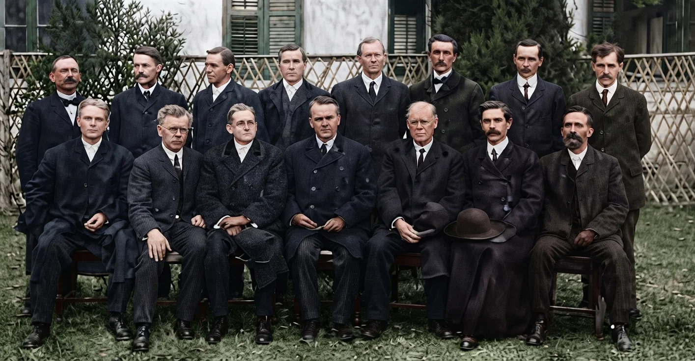Officers of the China Union Mission and the Asiatic Division, present at the conference