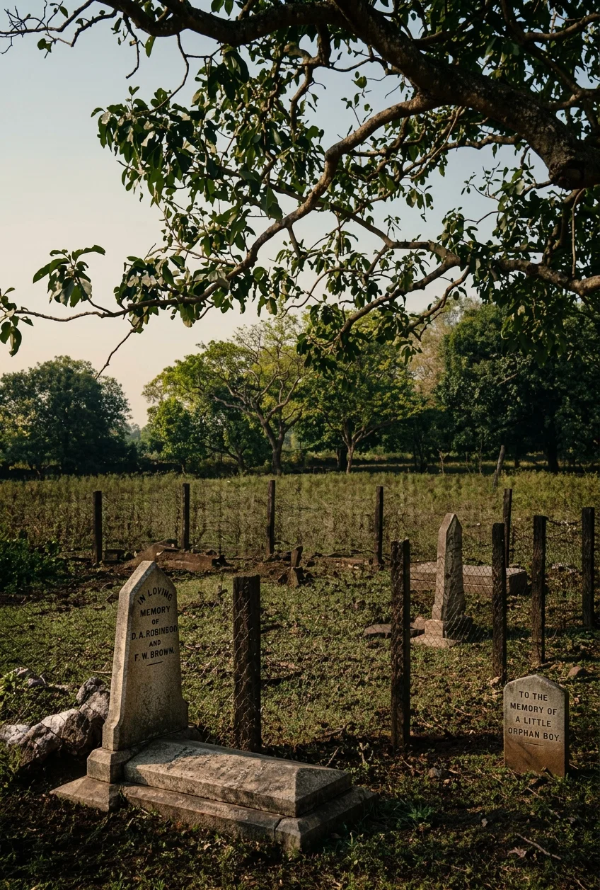 GRAVES OF D. A. ROBINSON AND F. W. BROWN, AND OF A LITTLE ORPHAN BOY, KARMATAR, INDIA