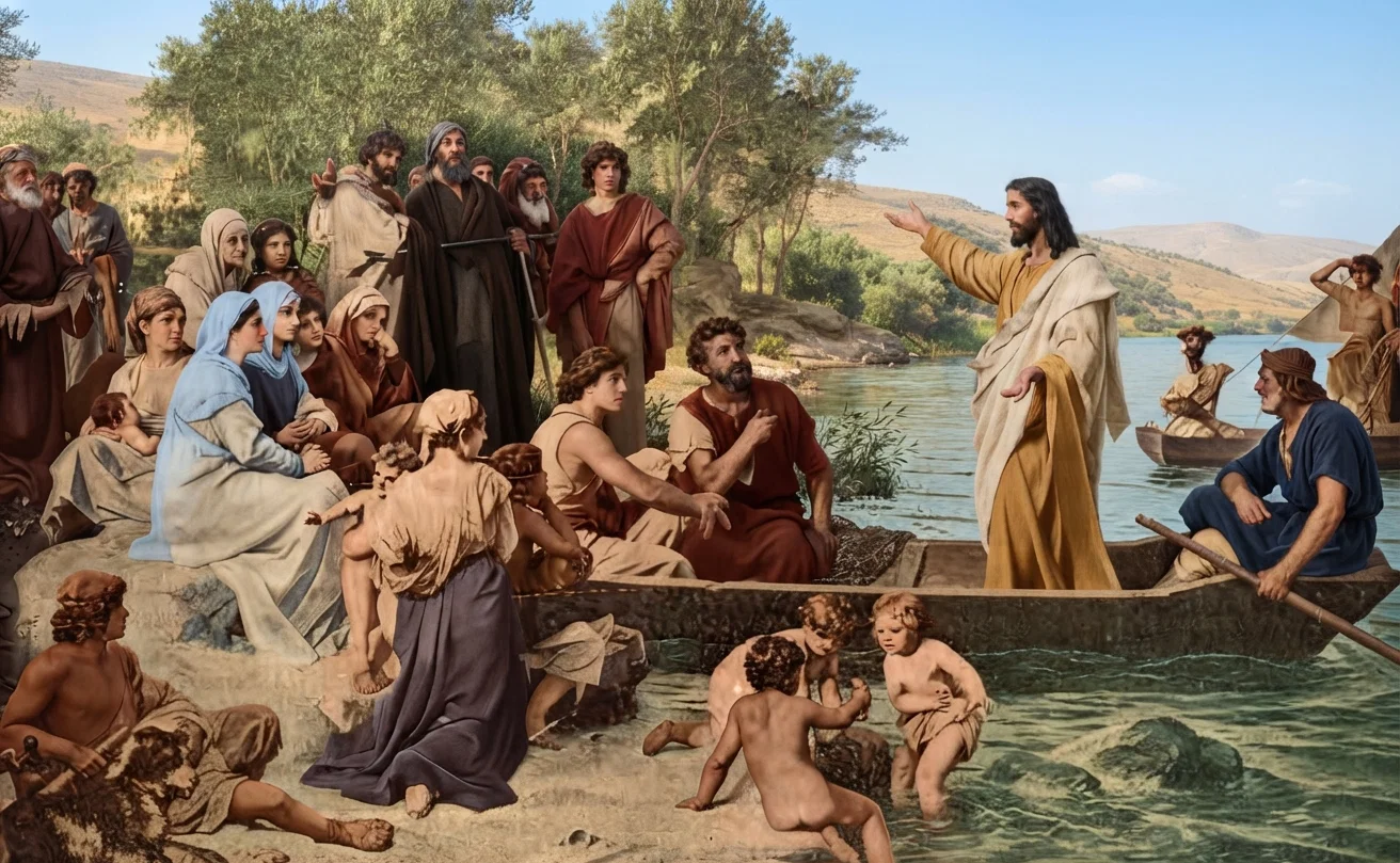 CHRIST TEACHING FROM BOAT.