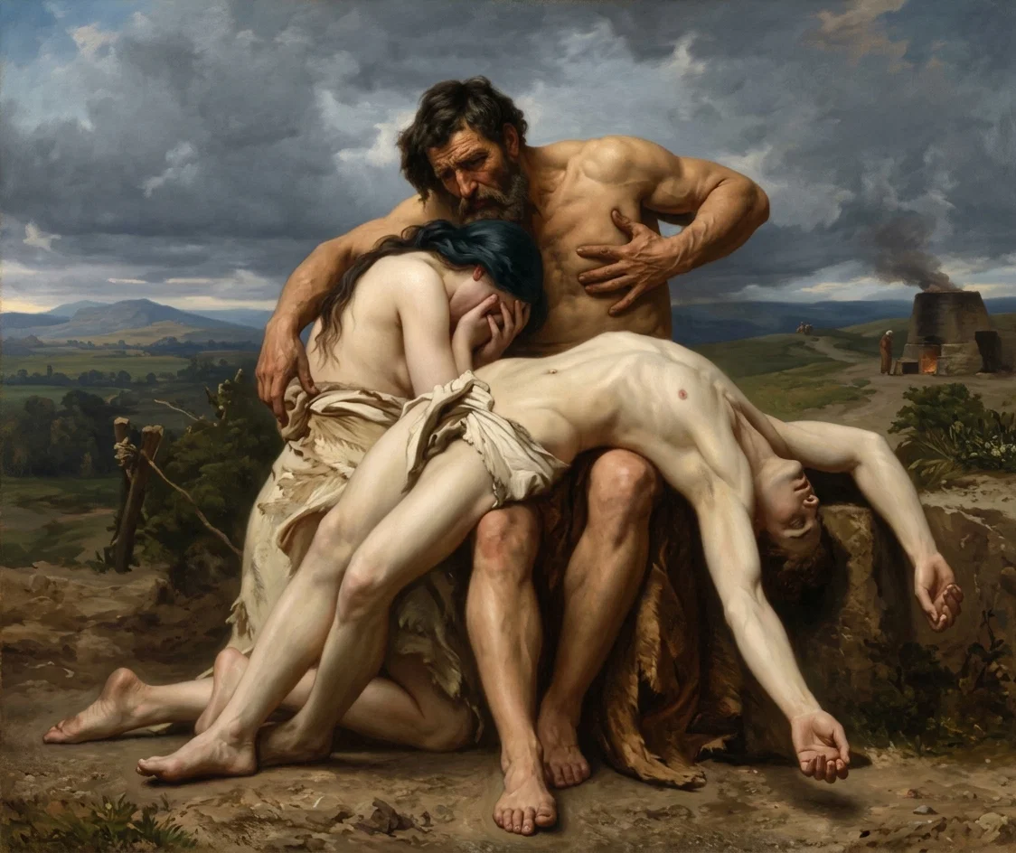 THE FIRST DEATH — W. A. Bouguereau