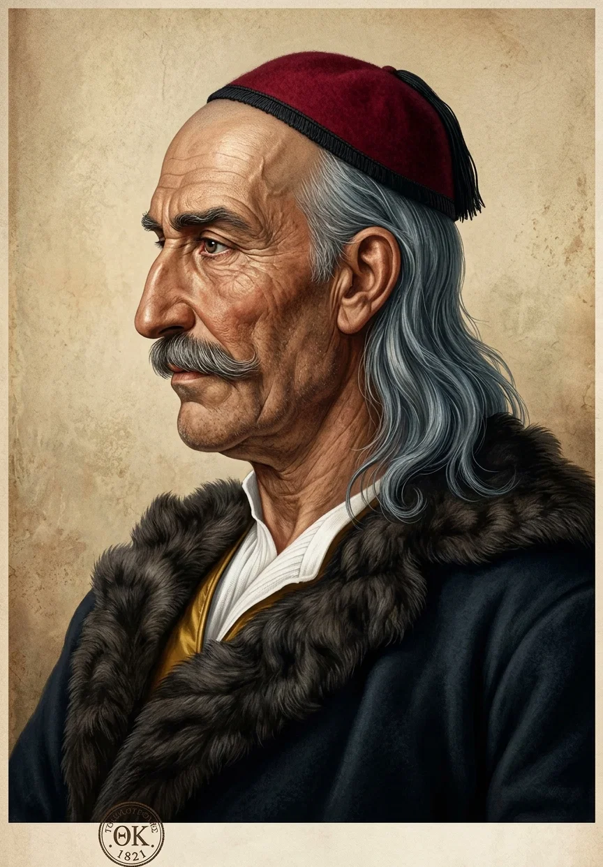 General Kolokotronēs, chief commander of the Greeks in the War of Independence (1821-29).