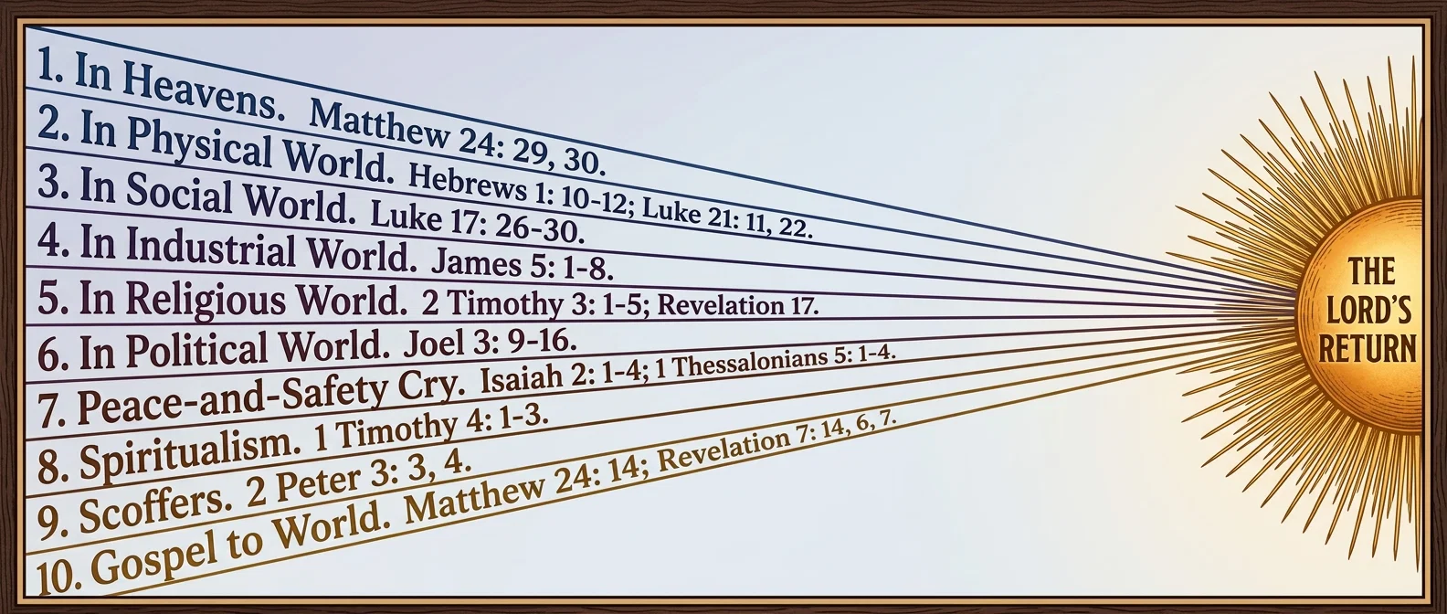 SIGNS PROPHETIC OF THE LORD'S RETURN