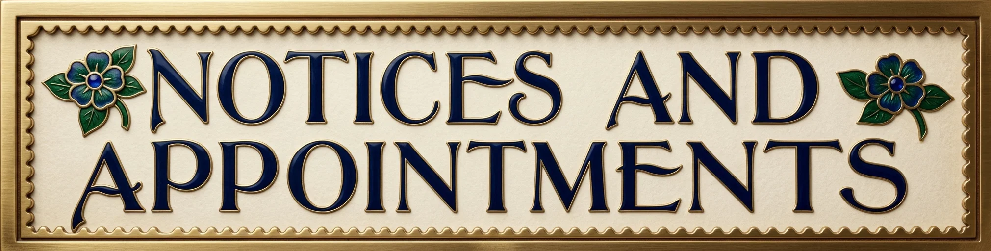 NOTICES AND APPOINTMENTS