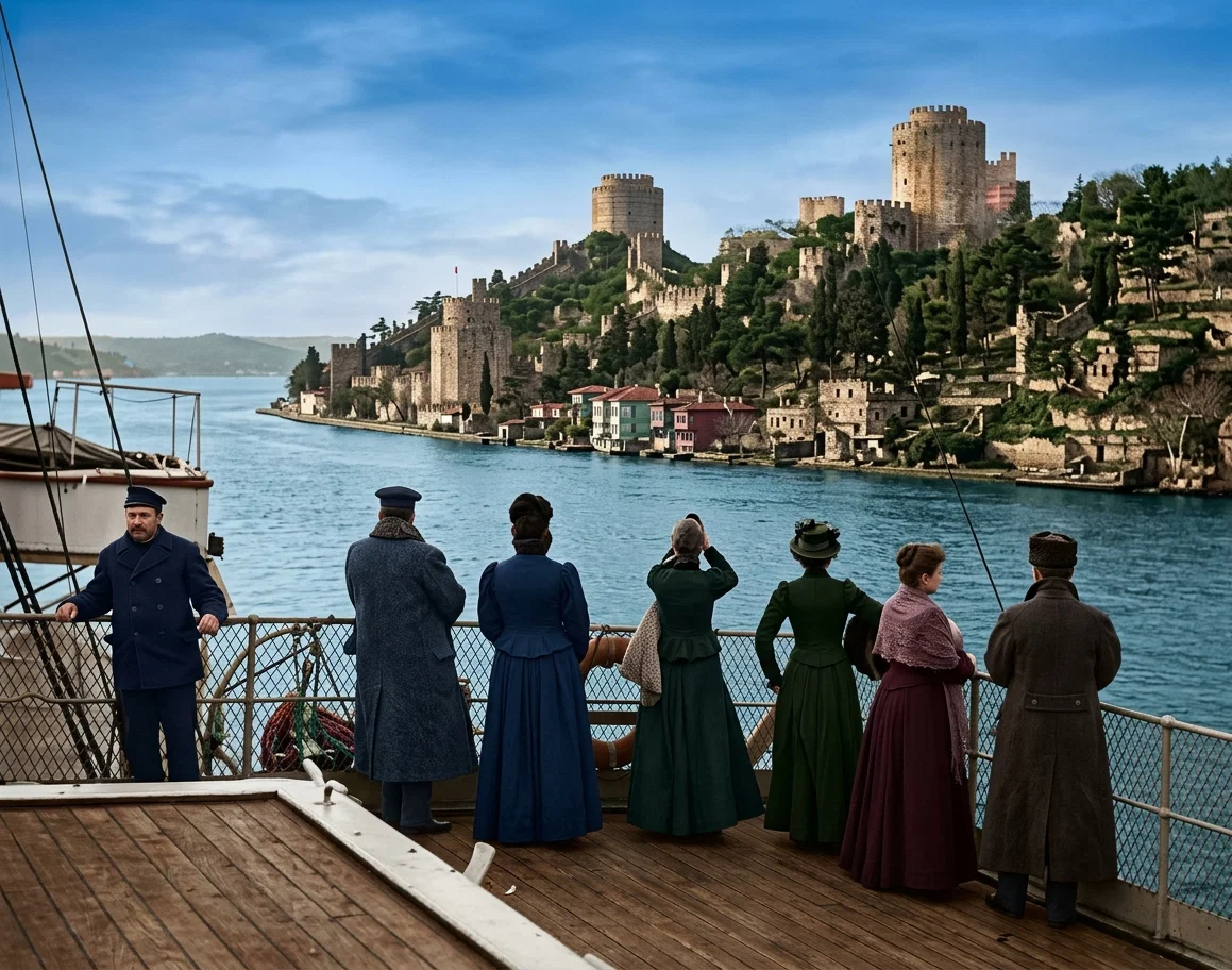 © Underwood & Underwood Forts on the European side of the Bosporus. This is one of the objective points toward which the fleets of the allies have directed their efforts in the naval battle that has been in progress on the Dardanelles.