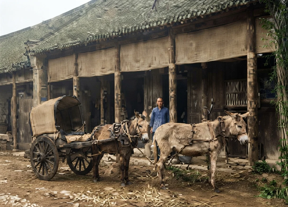 Mule Cart in Central China