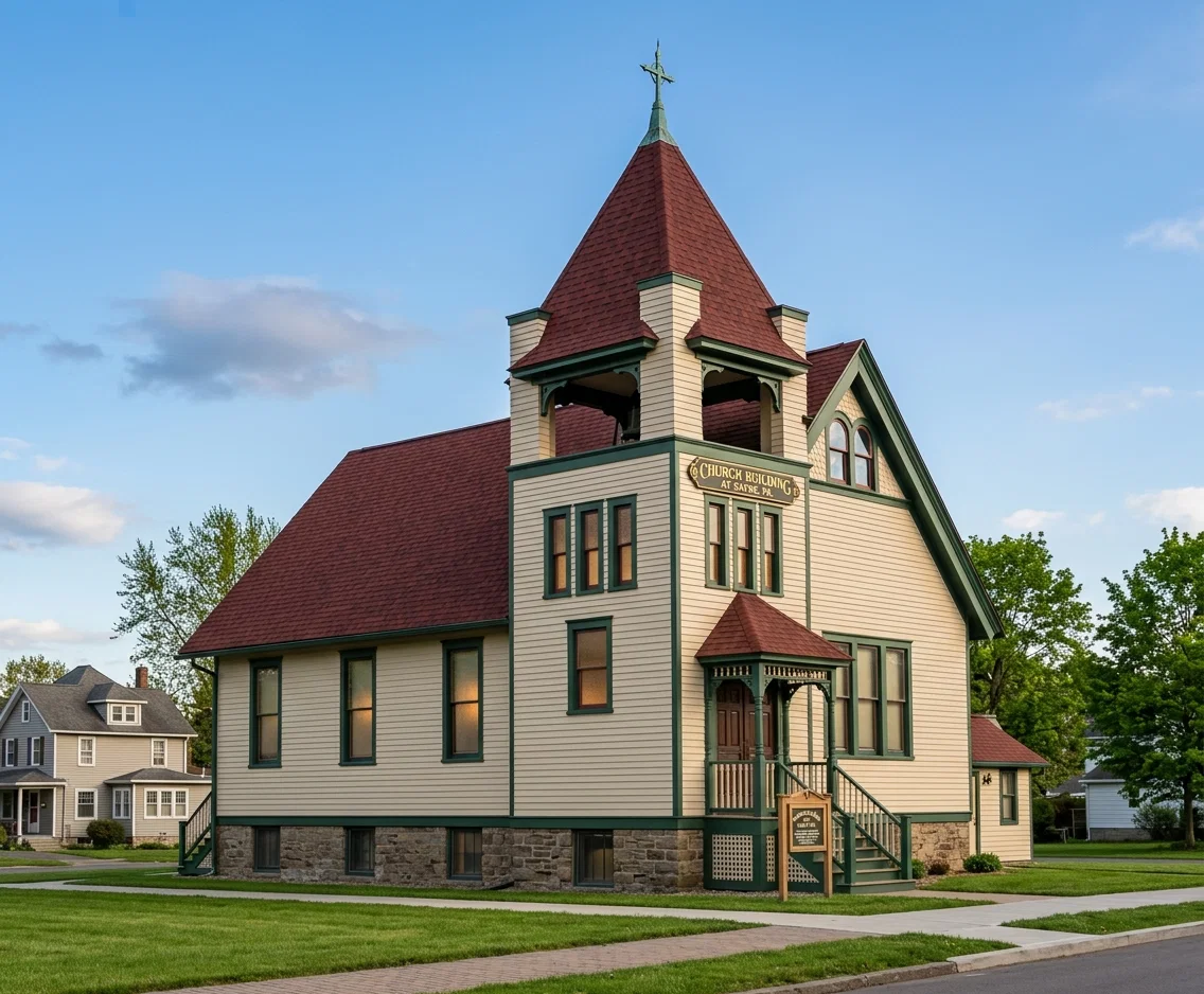 CHURCH BUILDING AT SAYRE, PA.