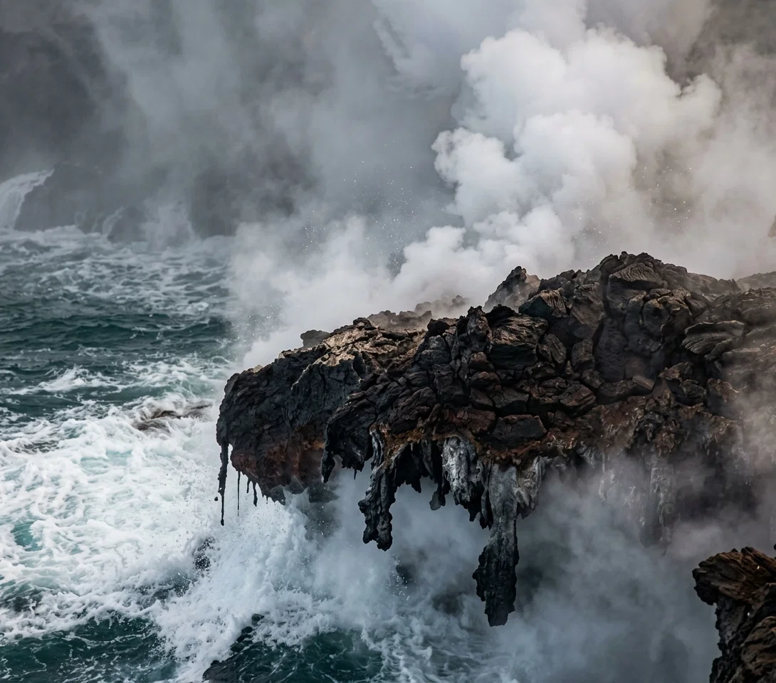 THE SEA BOILING, SAMOAN ISLANDS
Caused by lava from a volcano eight miles distant