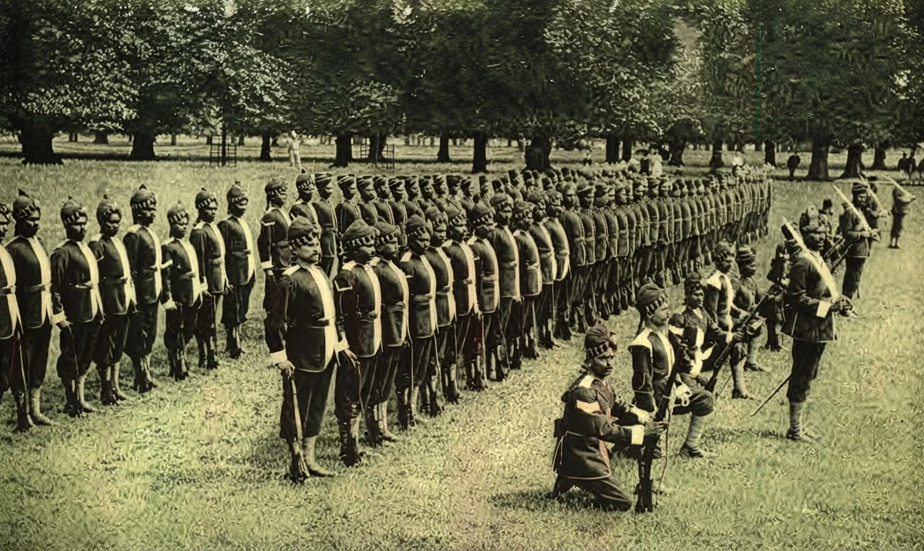 EAST INDIA RIFLEMEN BROUGHT BY ENGLAND TO EUROPE TO ASSIST THE ALLIES
