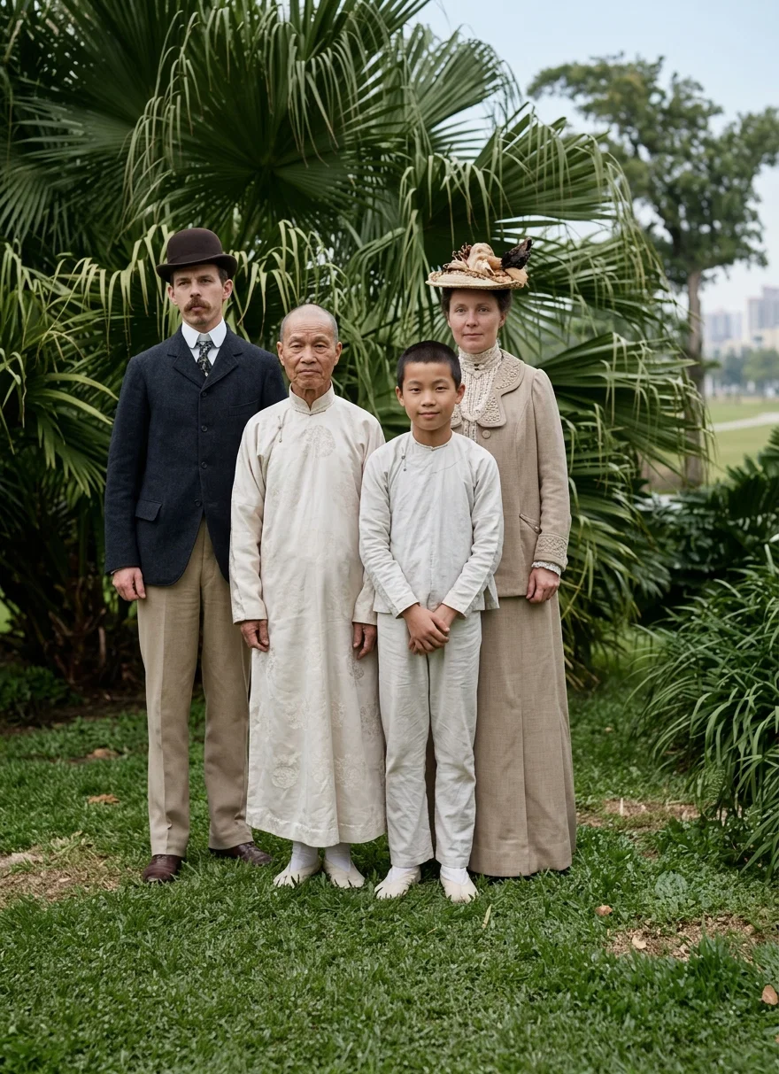E. H. WILBUR AND WIFE, WITH LANGUAGE TUTOR AND "BOY"