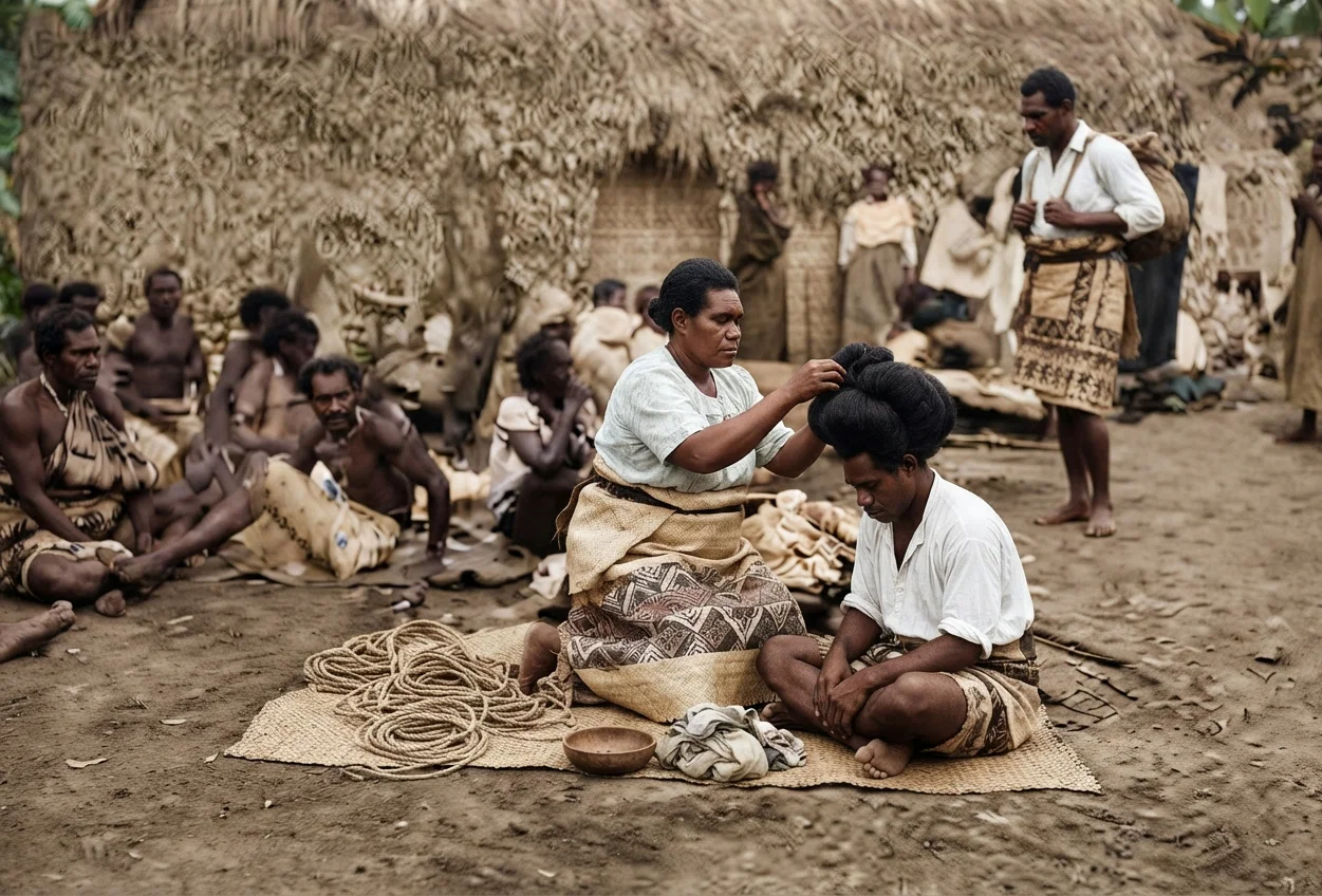 Preparing for a Coronation in Fiji.