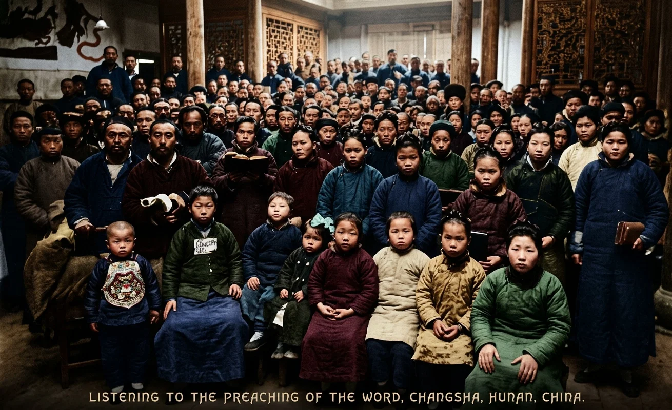 LISTENING TO THE PREACHING OF THE WORD, CHANGSHA, HUNAN, CHINA.