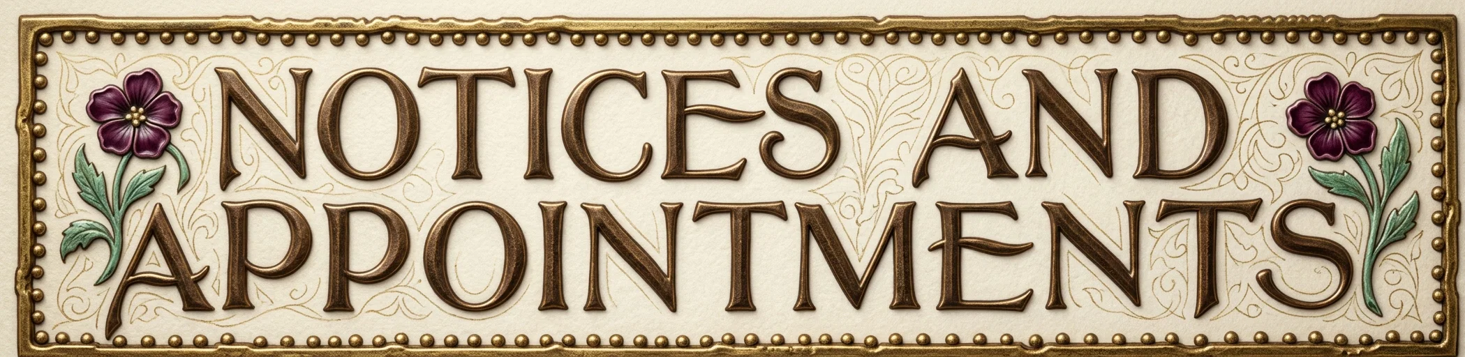 NOTICES AND APPOINTMENTS