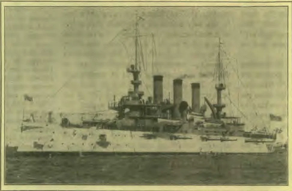 FLAG-SHIP OF REAR-ADMIRAL ROBLEY D. EVANS, COMMANDER OF THE FLEET.