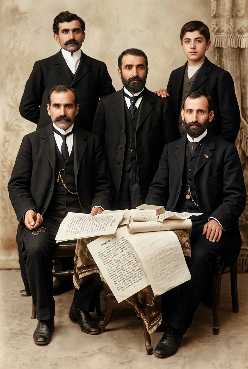 WORKERS IN ARMENIAN MISSION FIELD, IN ASIATIC TURKEY
These men are laboring amidst peril from Catholic and Moslem fanaticism.