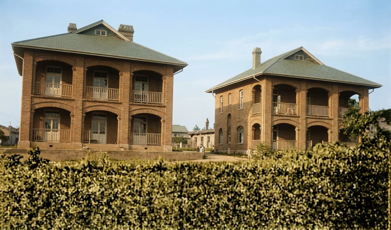 COTTAGES OCCUPIED BY S. G. WHITE AND FREDERICK LEE AT HANKOW, HUPEH