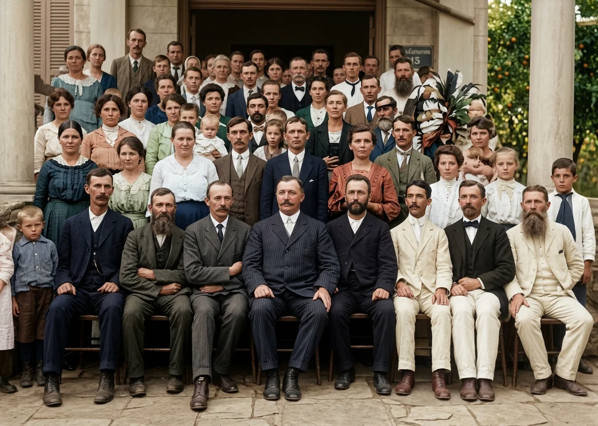 GROUP OF WORKERS AND BELIEVERS ATTENDING THE SANTA CATHARINA CONFERENCE, BRAZIL
