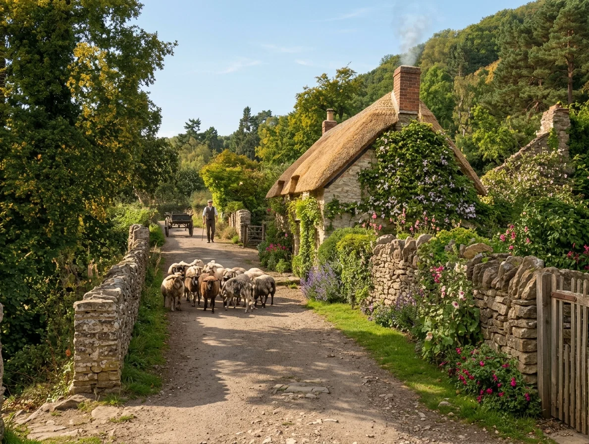 AN ENGLISH VILLAGE STREET