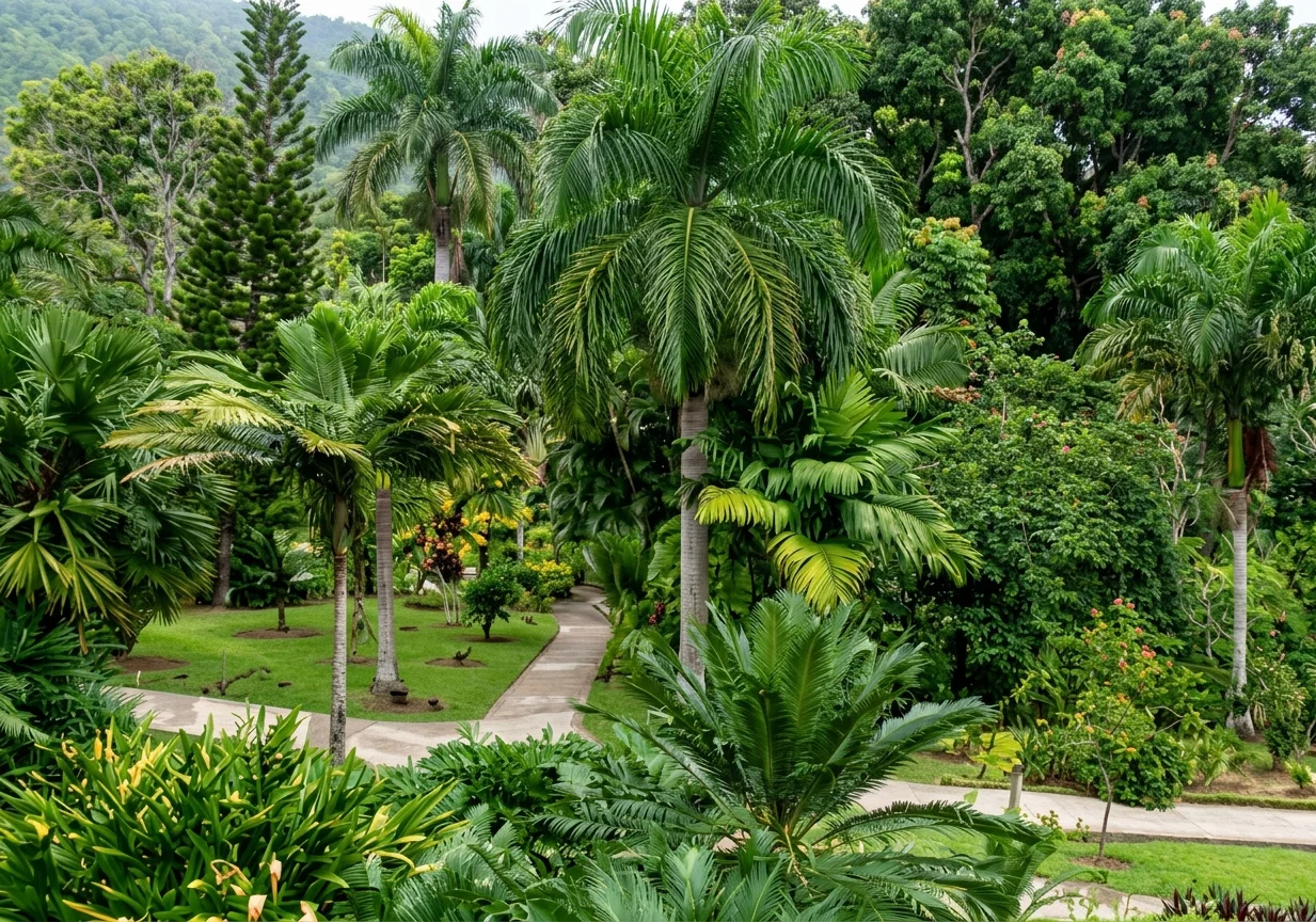 SCENE IN THE BOTANICAL GARDENS, KINGSTON, JAMAICA