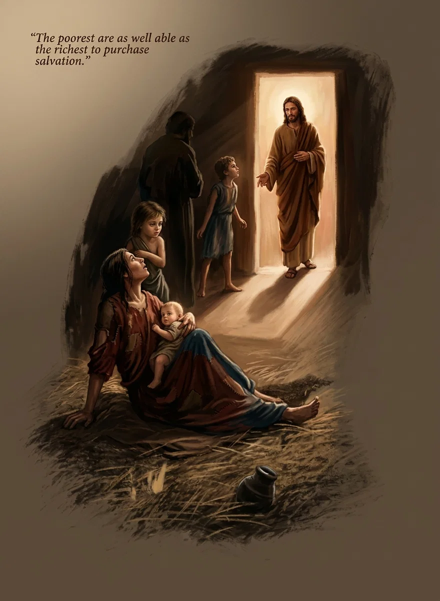 “The poorest are as well able as the richest to purchase salvation.”