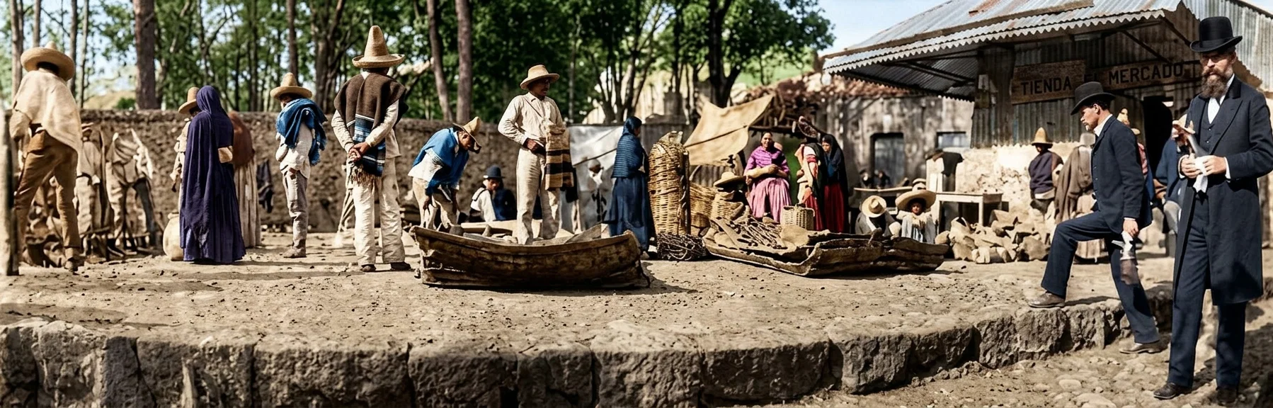 Market Scene in Mexico.