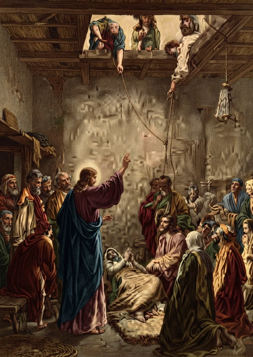 “LET HIM DOWN AT THE FEET OF JESUS”