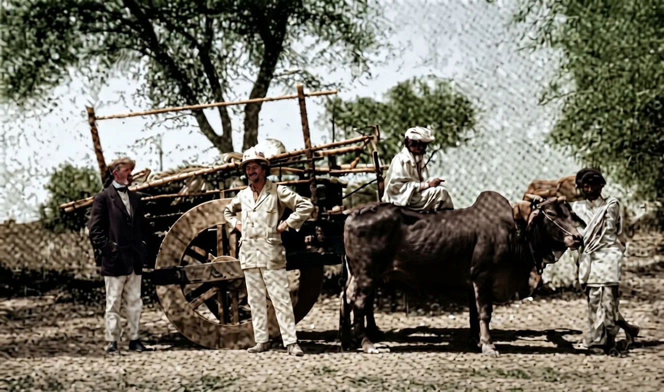 F. H. LOASBY AND DR. MANN ITINERATING IN THE PUNJAB, INDIA