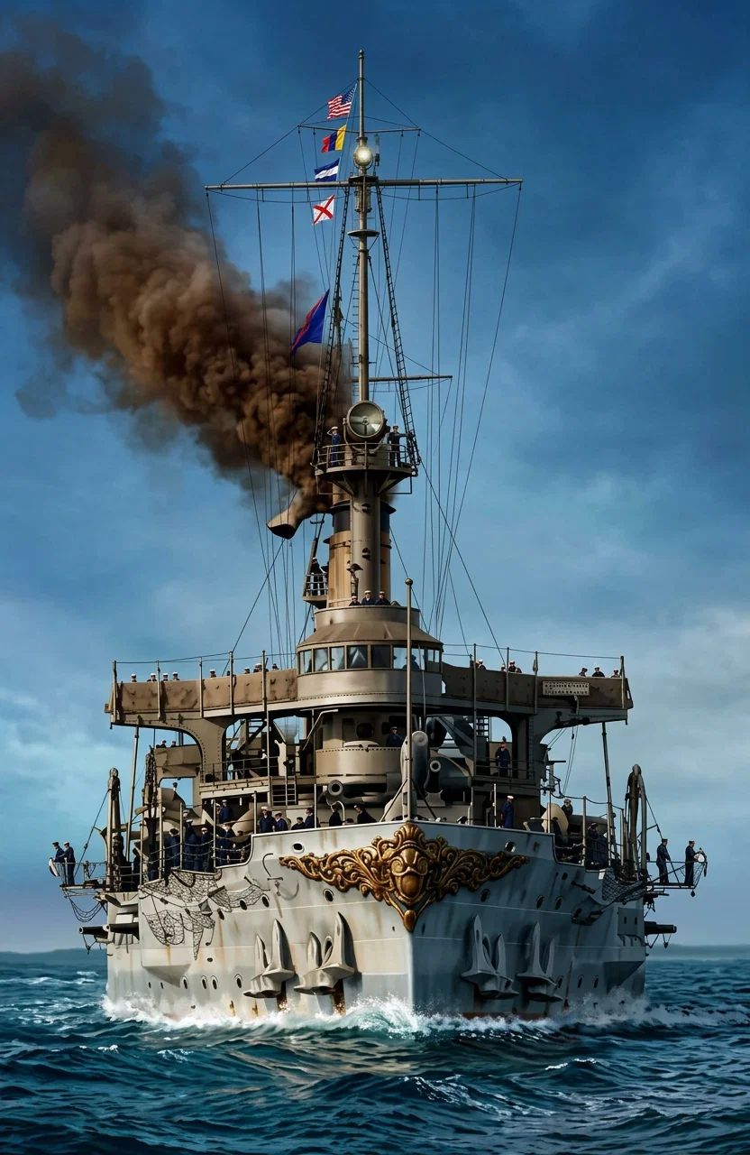 THE BATTLE-SHIP “CONNECTICUT”
This 16,000-ton monster will soon be not only a pygmy, but a back number, compared with the battle-ships now building.
