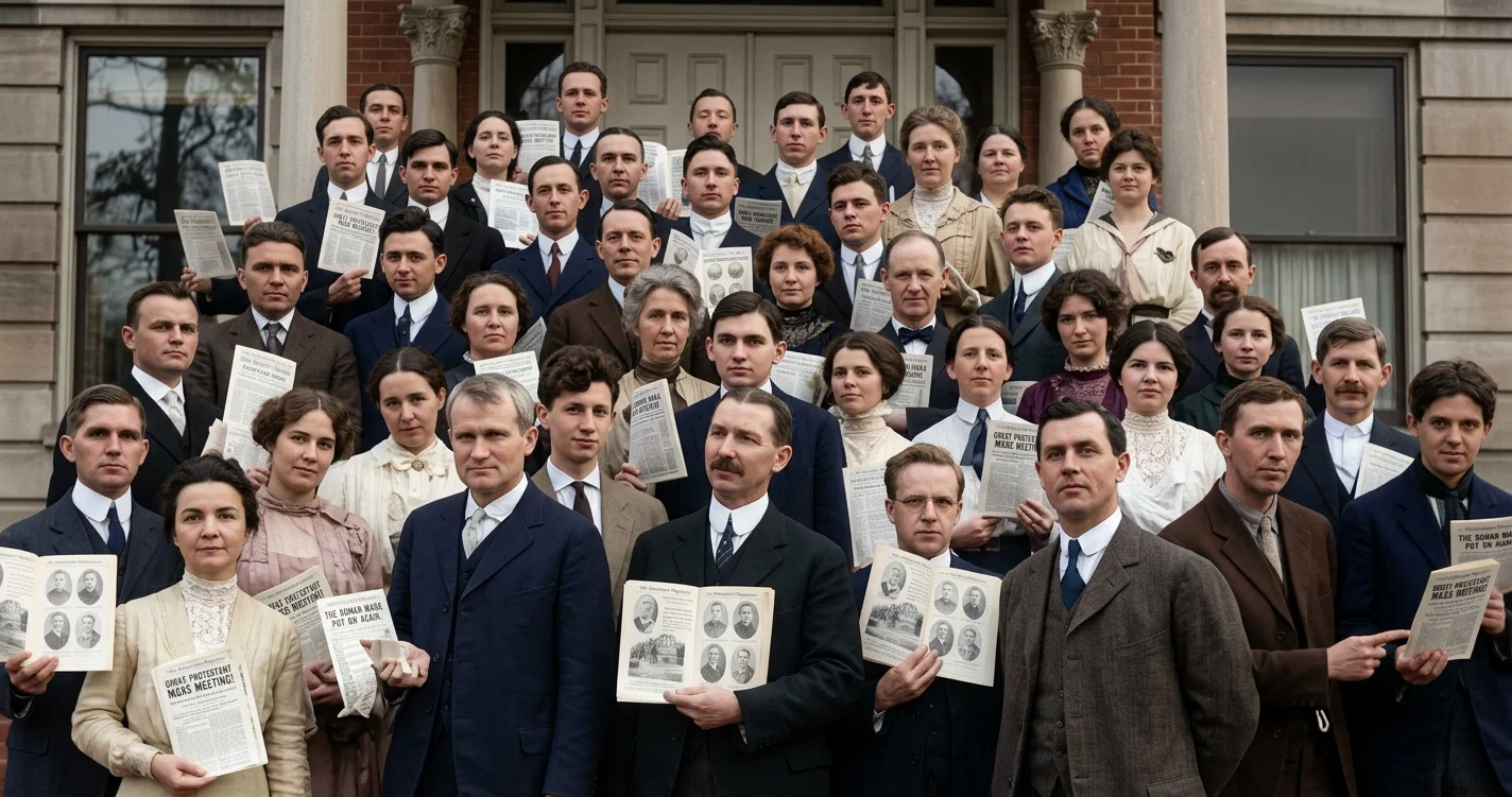 Some of the Washington Missionary College students and others who took the city of Washington, D. C., by storm, January 20, in the "Protestant Magazine" campaign.