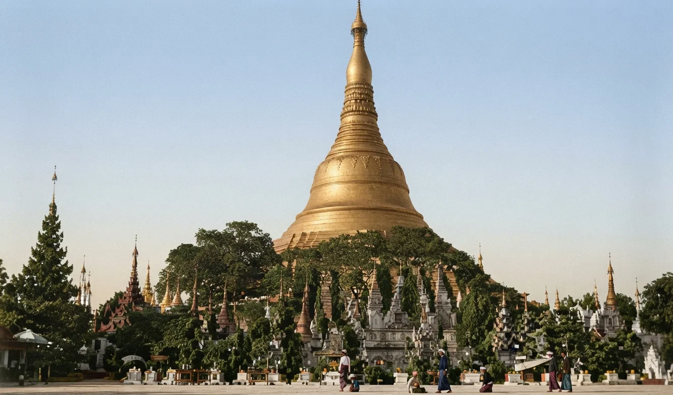 Shwe Dagon Pagoda, Rangoon.