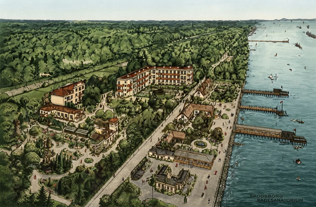 OUR SCHOOL AND SANITARIUM GROUNDS FRONTING ON THE SEA AT SKODSBORG, DENMARK