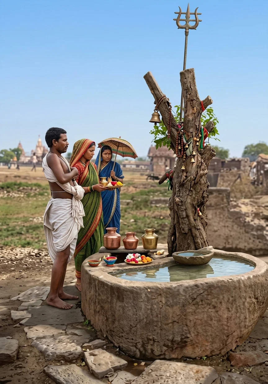 TREE WORSHIPERS, CALCUTTA, INDIA