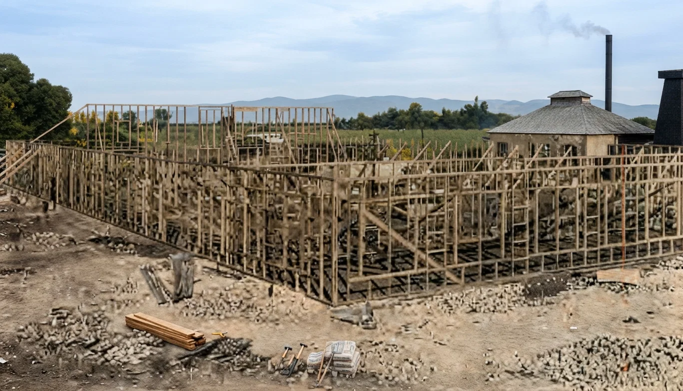Framework of the New Pacific Press Building, taken October 21.